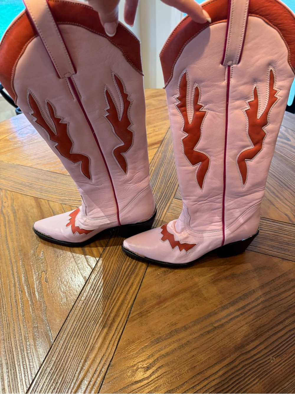 Wandering Coyote Pink Passion Leather Cowboy Boots Sz US 7.5/ EU 38